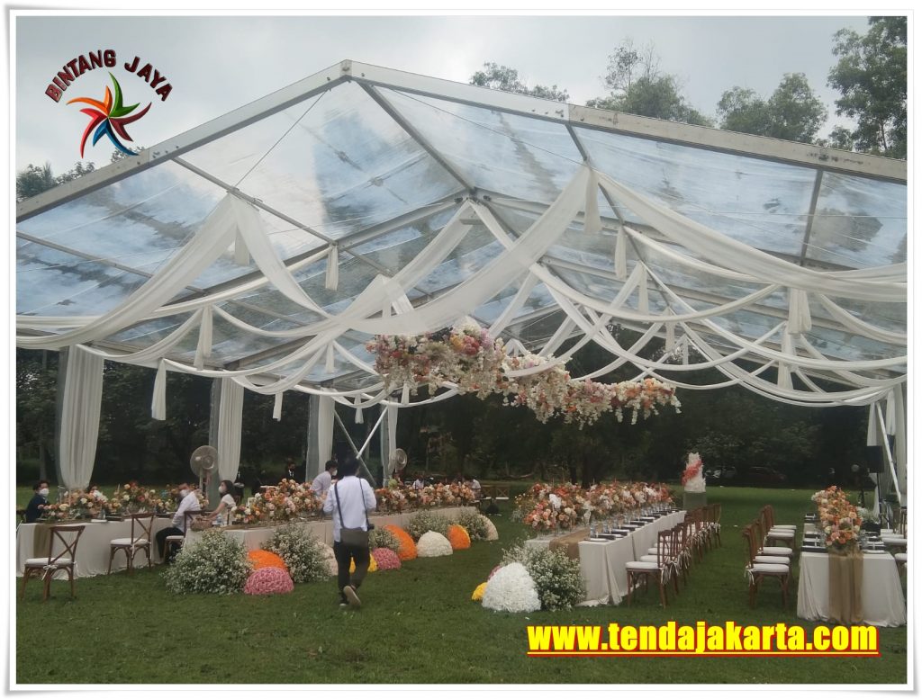 Sewa Tenda Transparan Wedding Dekorasi Mewah Outdoor Jakarta