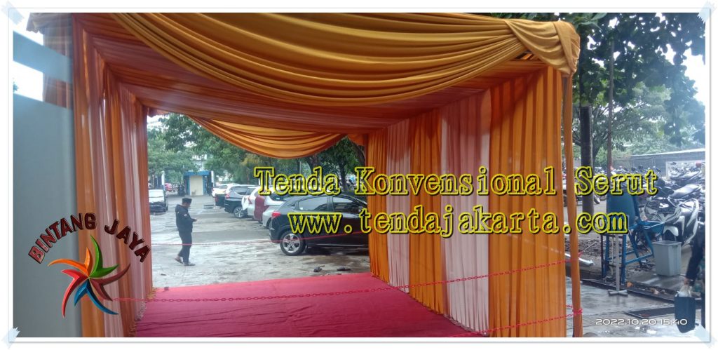 Sewa Tenda Konvensional Serut Tirai Di Larangan Tangerang