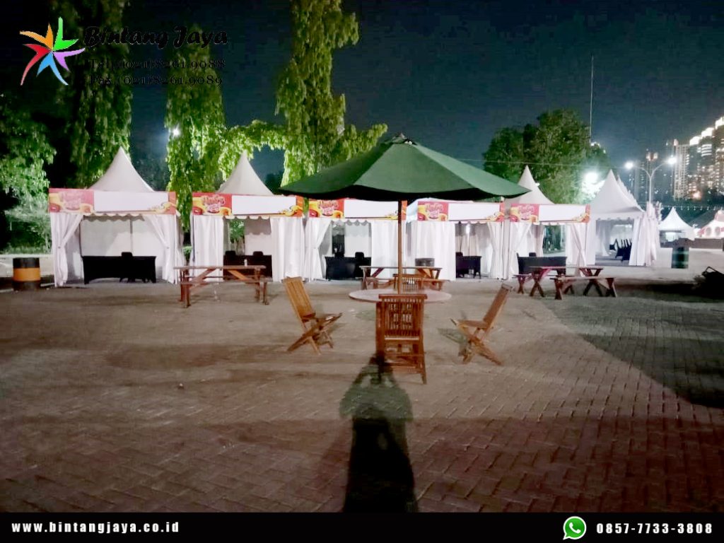 Sewa tenda kerucut bazar festival pancoran mas Depok