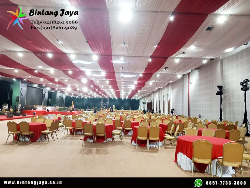 Sewa Tirai Dekorasi Serut Ruangan Event Cimanggis Depok