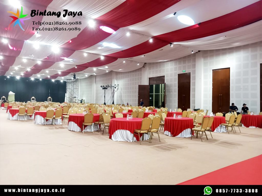 Sewa Tirai Dekorasi Serut Ruangan Event Cimanggis Depok
