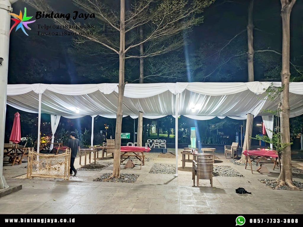 Sewa Tenda Dekorasi Serut Putih Luxury di Depok
