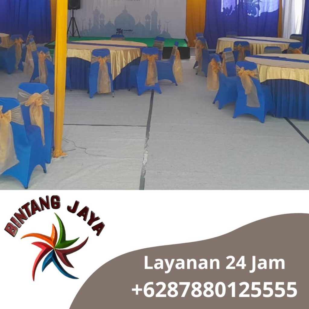 Sewa Meja D 160cm Sekerting biru Toping gold Area Jakarta