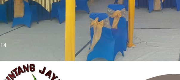 Sewa Meja D 160cm Sekerting biru Toping gold Area Jakarta