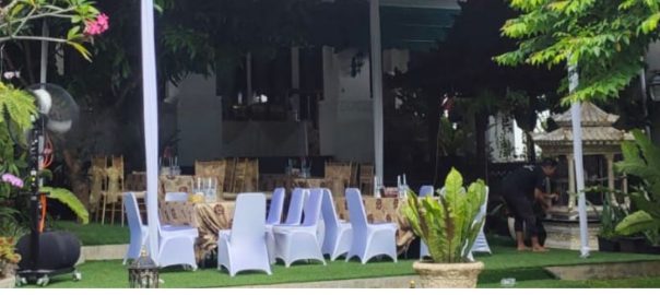 Layanan Tenda Serut Cover Putih biru Area Bekasi