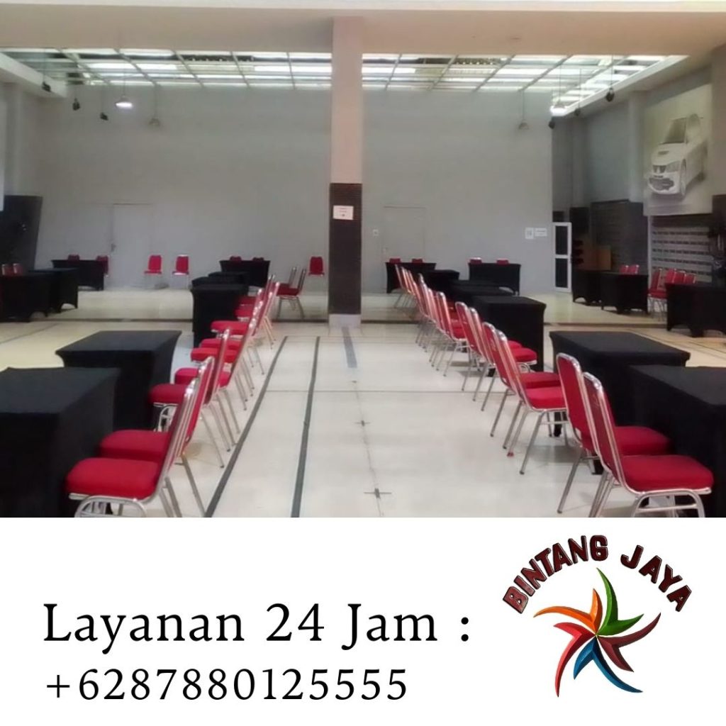 Sewa Meja Kotak HPL 120cm Cover Strech Hitam Area Karawang Barat