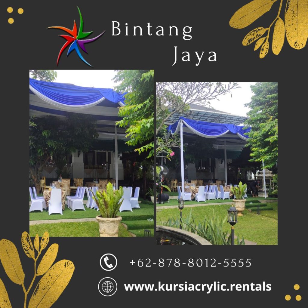 Disewakan Tenda Serut 5x12m Putih Biru Area Jakarta Utara
