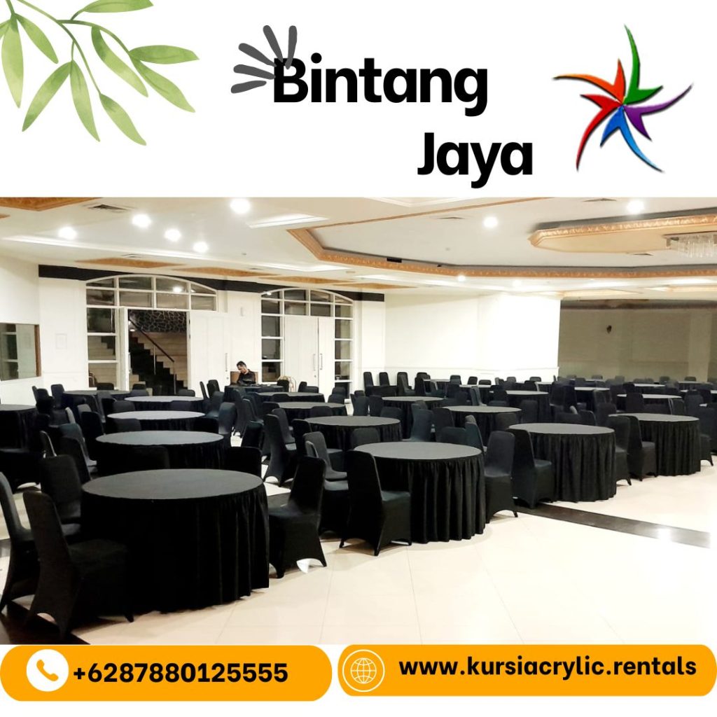 Sewa Meja Kursi Cover Hitam Event Jakarta