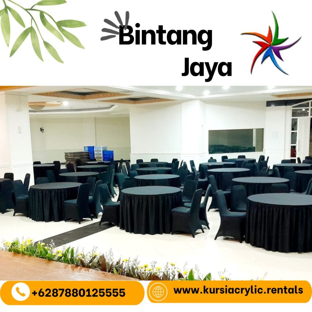 Sewa Meja Kursi Cover Hitam Event Jakarta