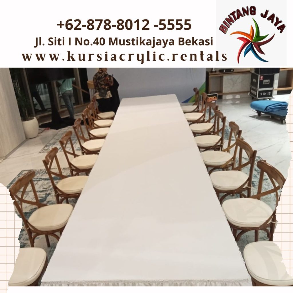 Rental Cross back Chairs Set Round Table Jakarta