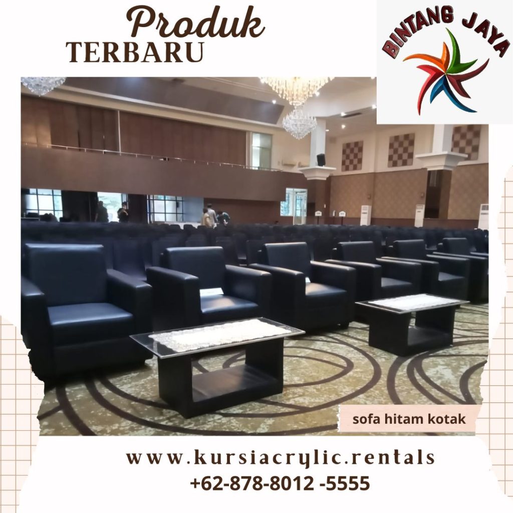 Sewa Kursi Type Sofa Hitam Kotak Minimalis Jakarta