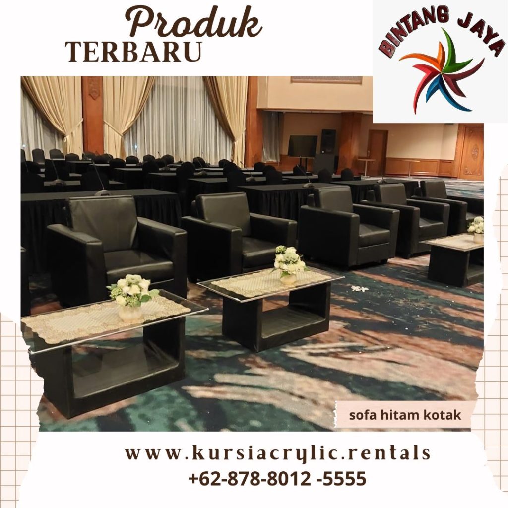 Sewa Kursi Type Sofa Hitam Kotak Minimalis Jakarta