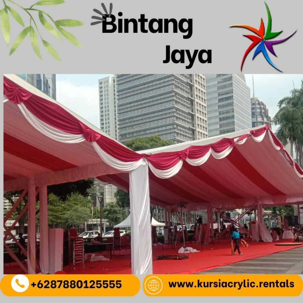 Sewa Tenda Dekorasi Atap Kain Merah Putih di Jakarta