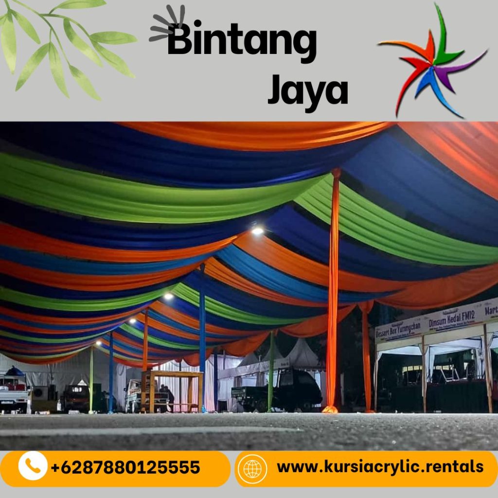 Sewa Tenda Roder Dekorasi Kain Serut Warna-warni Jakarta
