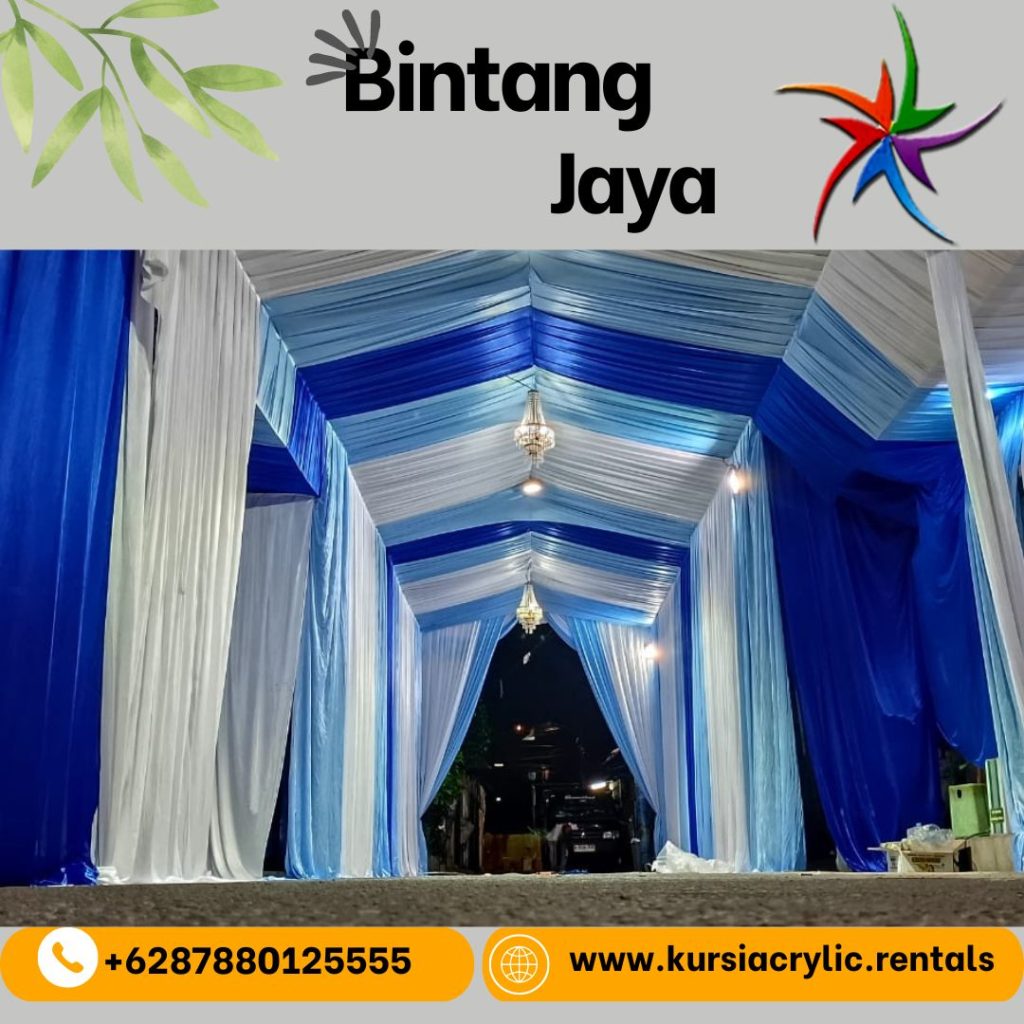 Sewa Tenda Roder Dekorasi Kain Serut Warna-warni Jakarta