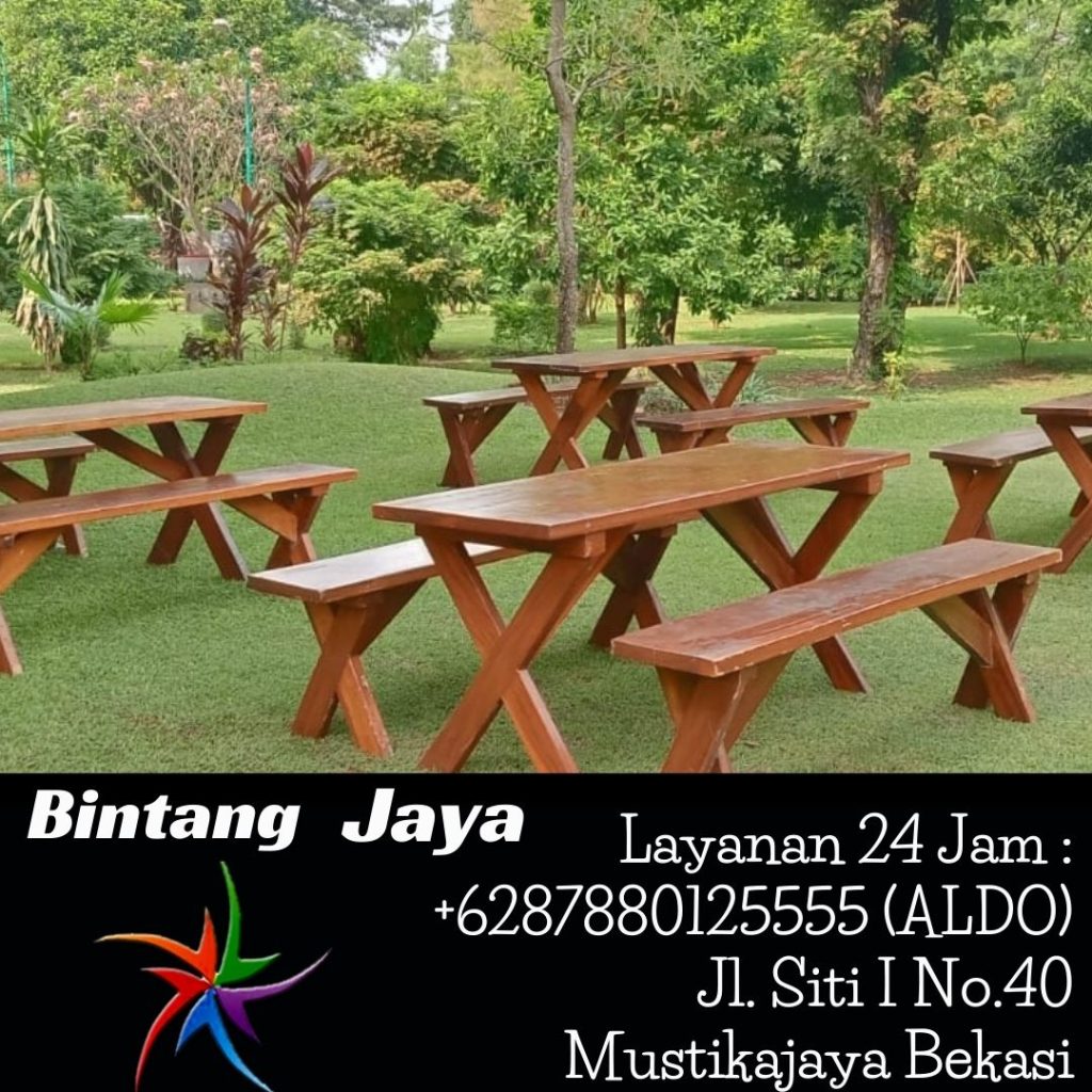 Rental Bangku Dan Meja Taman Kayu Event Capital Place Jakarta