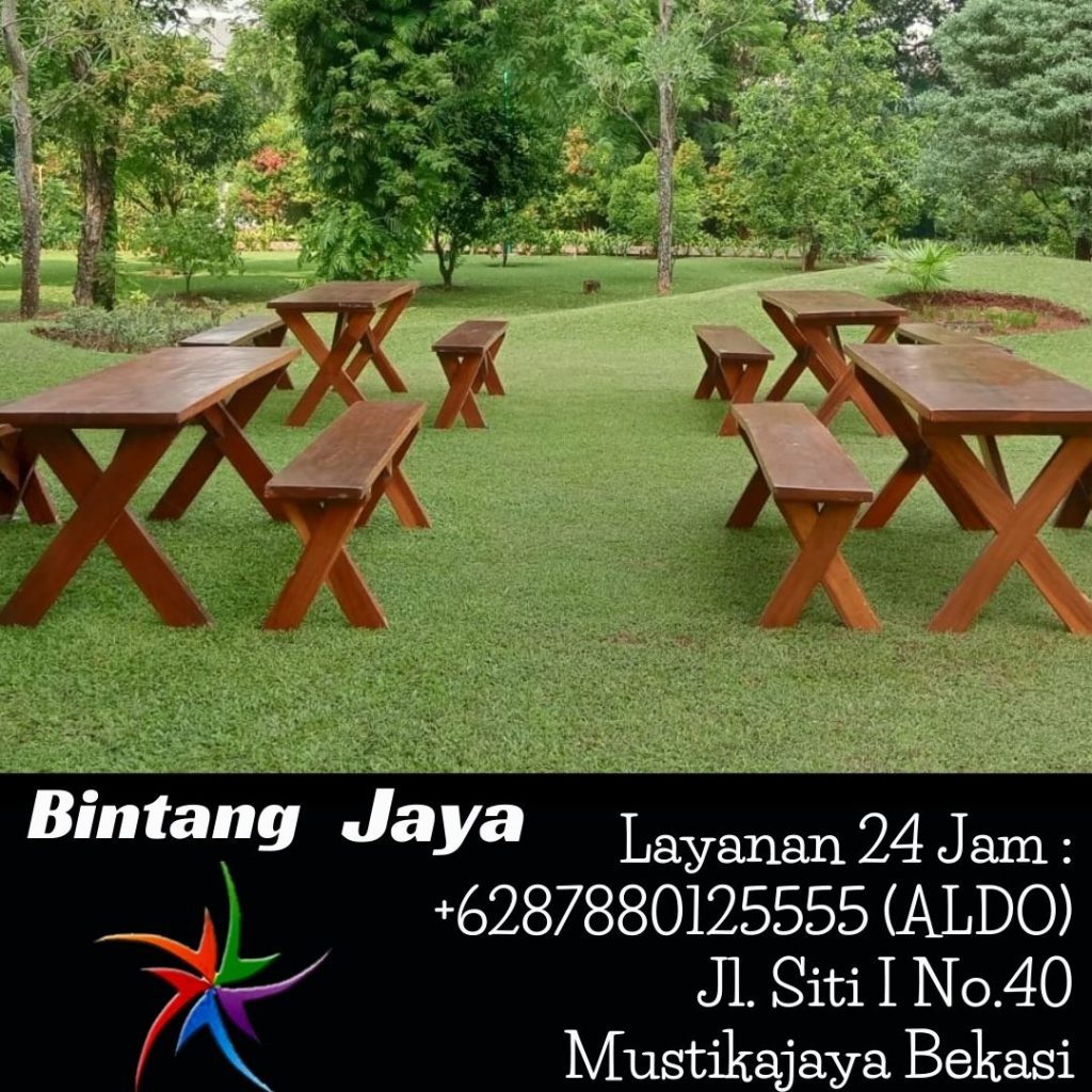 Rental Bangku Dan Meja Taman Kayu Event Capital Place Jakarta