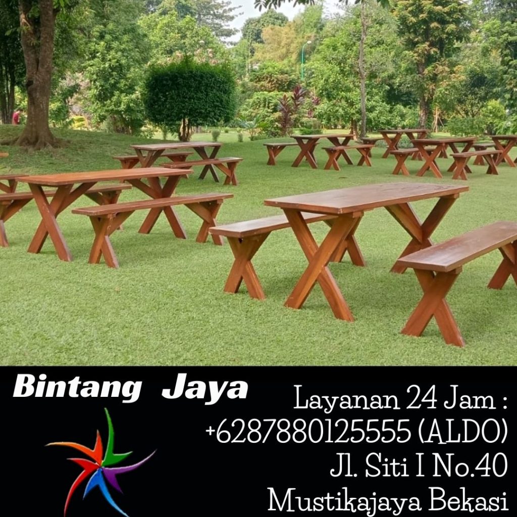Rental Bangku Dan Meja Taman Kayu Event Capital Place Jakarta