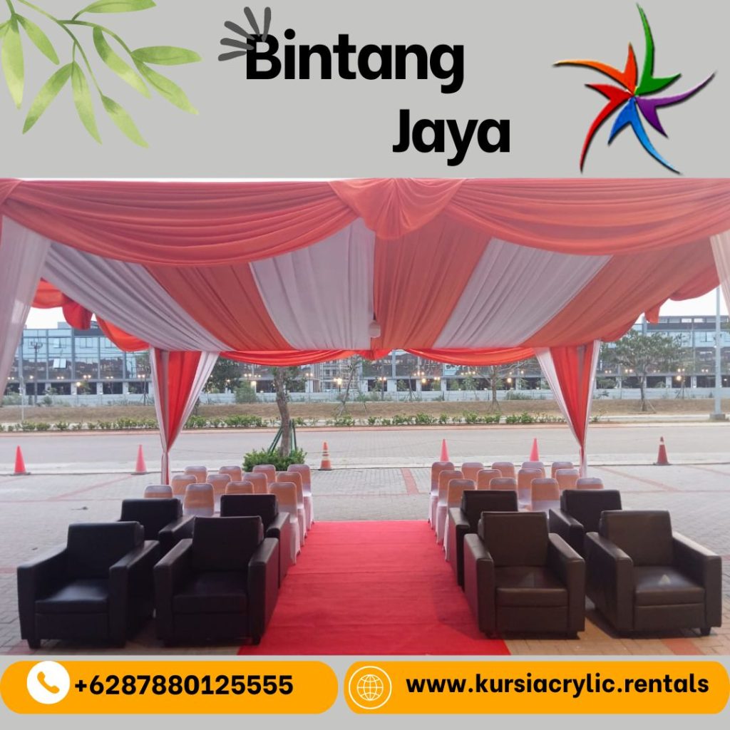 Rental Tenda Type Konvensional Dekorasi Kain Merah Putih di Jakarta