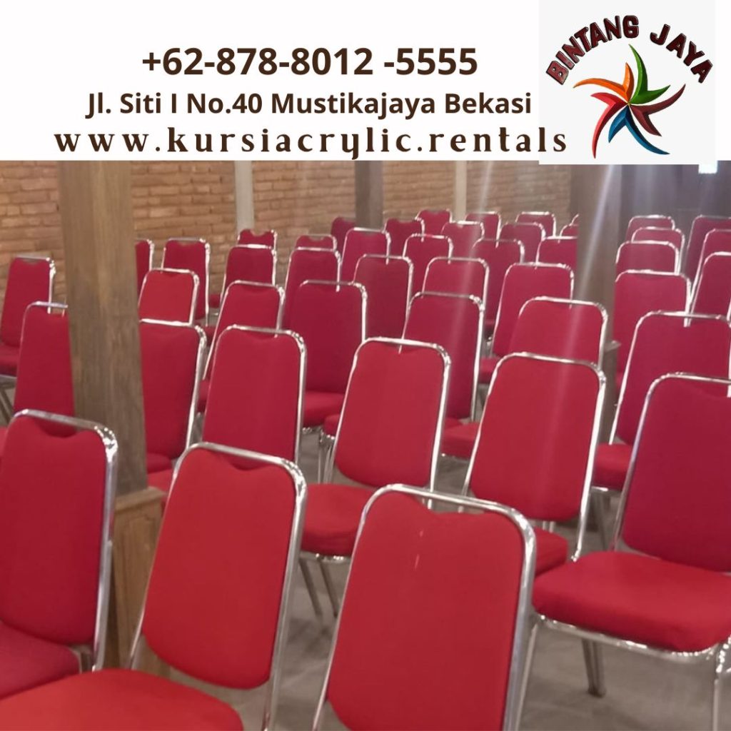 Sewa Kursi Susun Polos Merah Tanpa Cover 