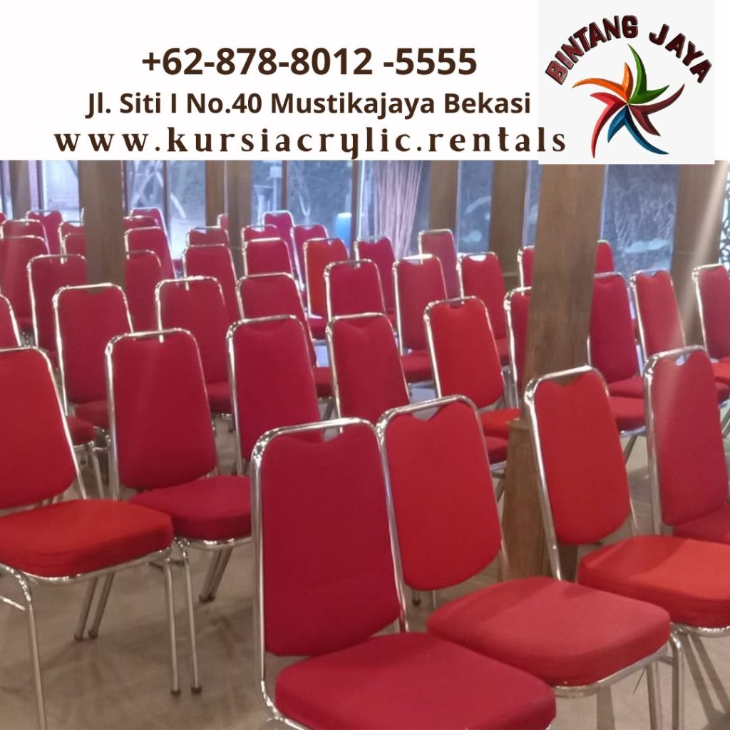 Sewa Kursi Susun Polos Merah Tanpa Cover 