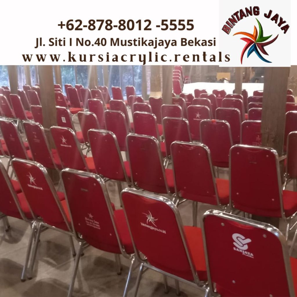 Sewa Kursi Susun Polos Merah Tanpa Cover 