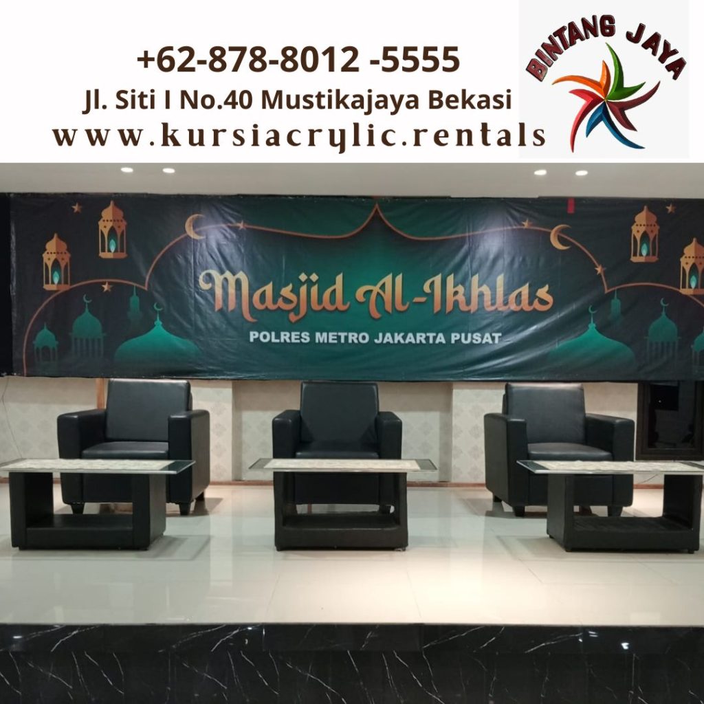 Sewa Meja Vip Kaca Set Sofa Kotak single Hitam Bogor