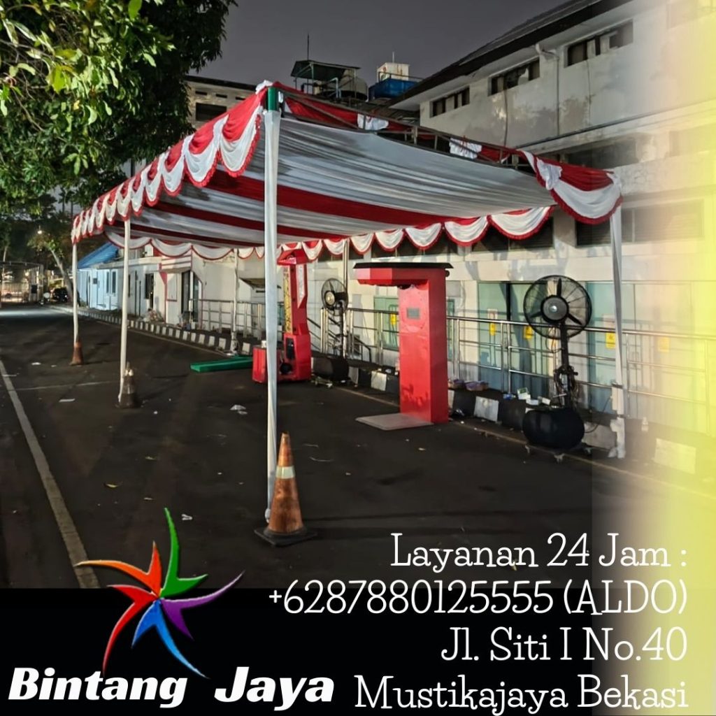 Sewa Tenda Konvensional Lengkap Tirai dekorasi Area Terdekat Jakarta