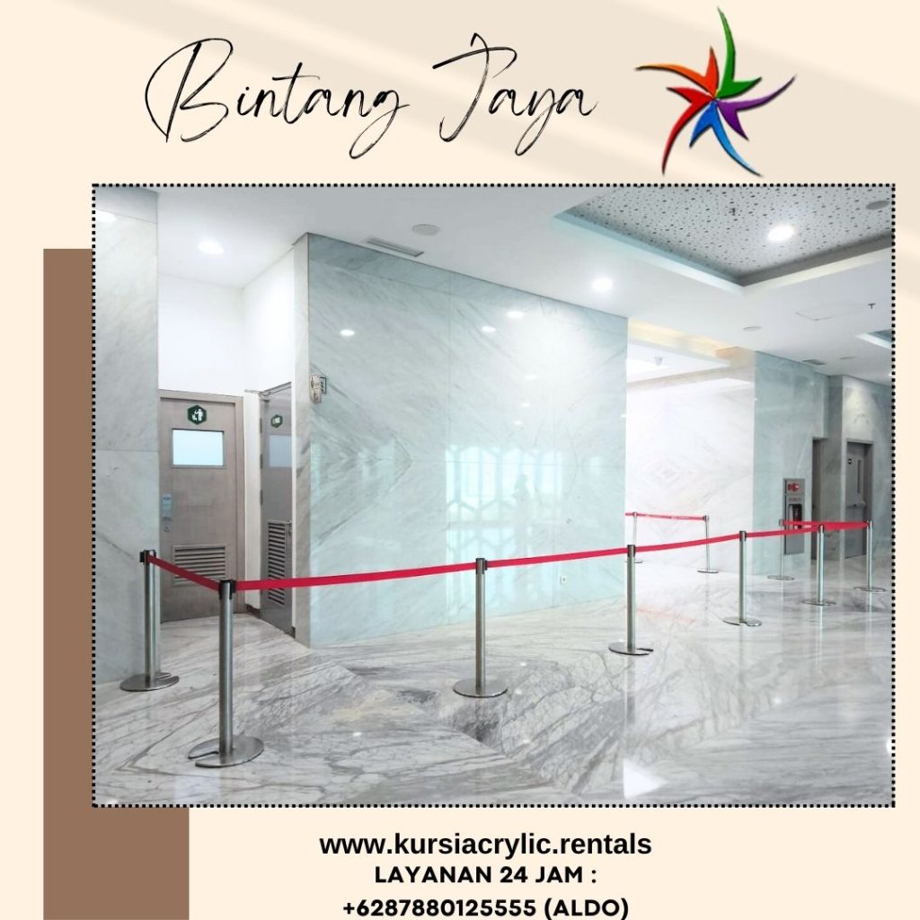 Jasa Sewa Tiang Antrian Stainless Merah Mewah Jakarta Selatan