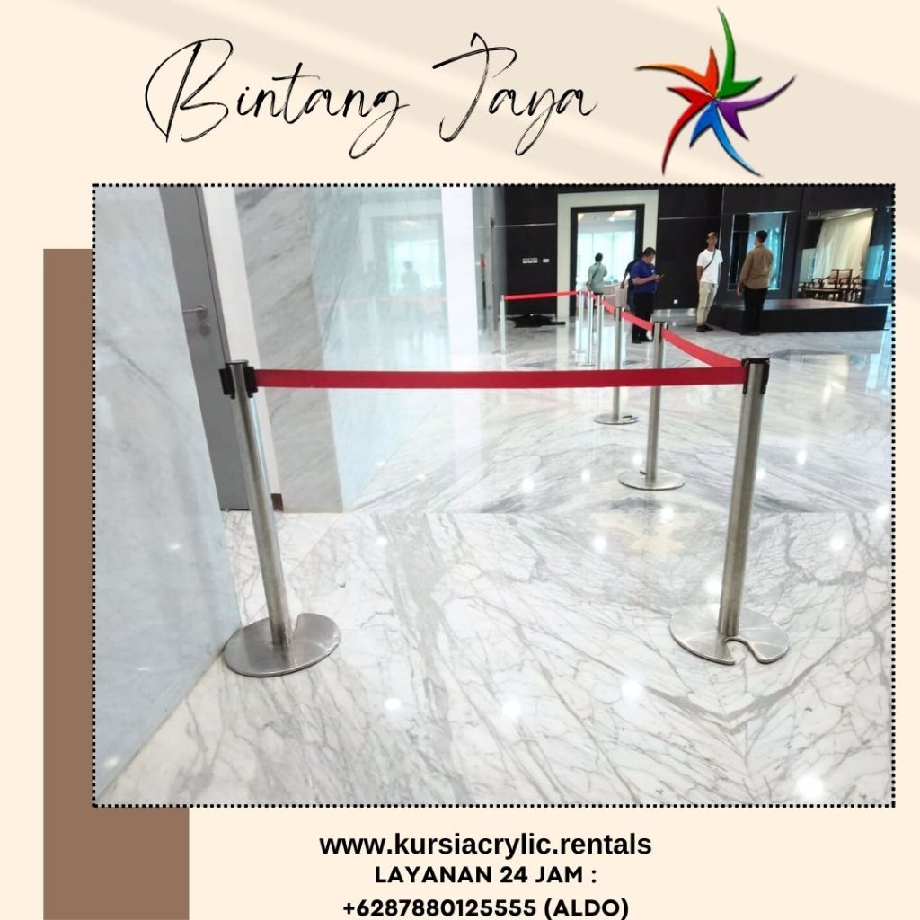 Jasa Sewa Tiang Antrian Stainless Merah Mewah Jakarta Selatan