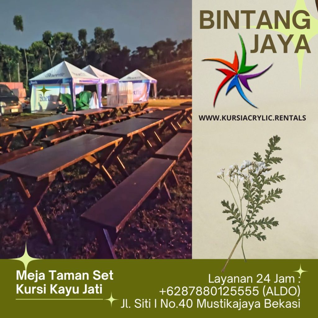Sewa Meja Taman Outdoor Kayu Jati Terdekat Jakarta