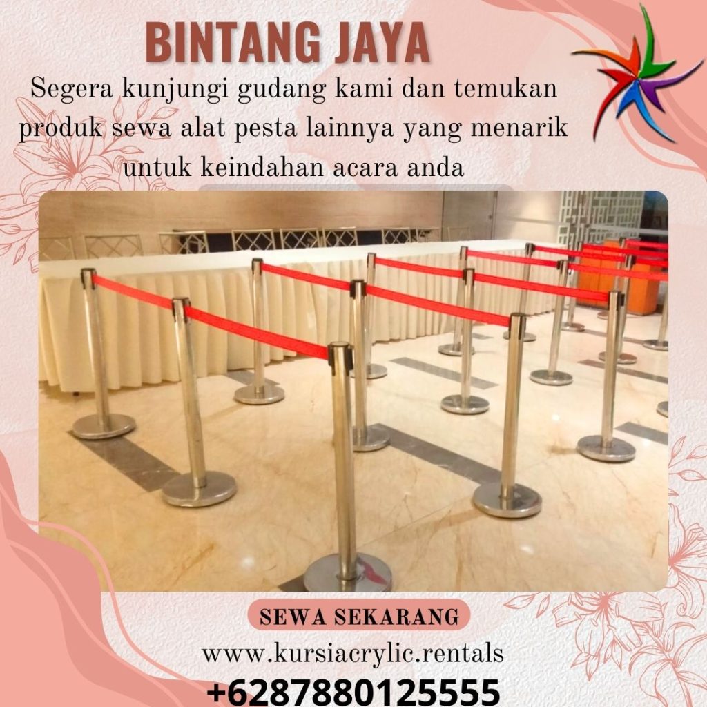 Sewa Qline Tiang Pembatas VIP Tali Bludru Merah Area Terdekat Jakarta