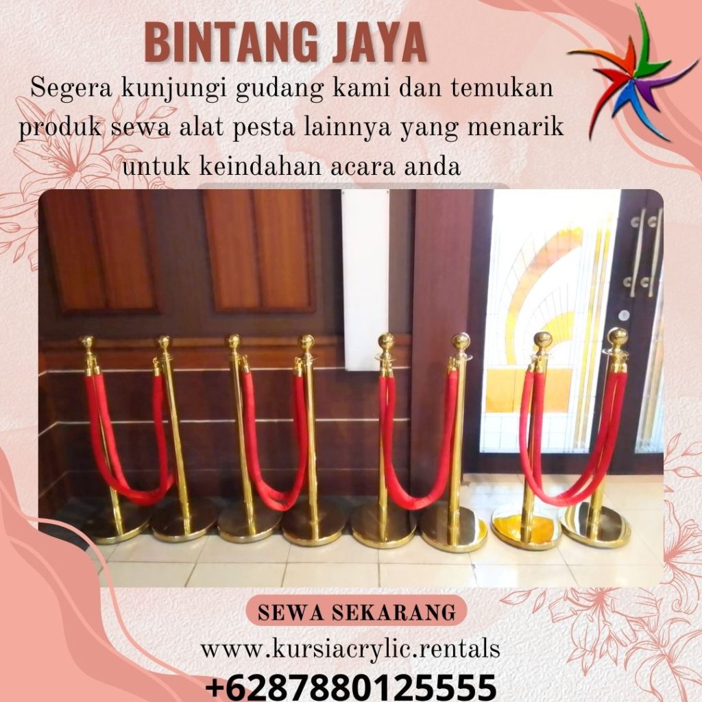 Sewa Qline Tiang Pembatas VIP Tali Bludru Merah Area Terdekat Jakarta