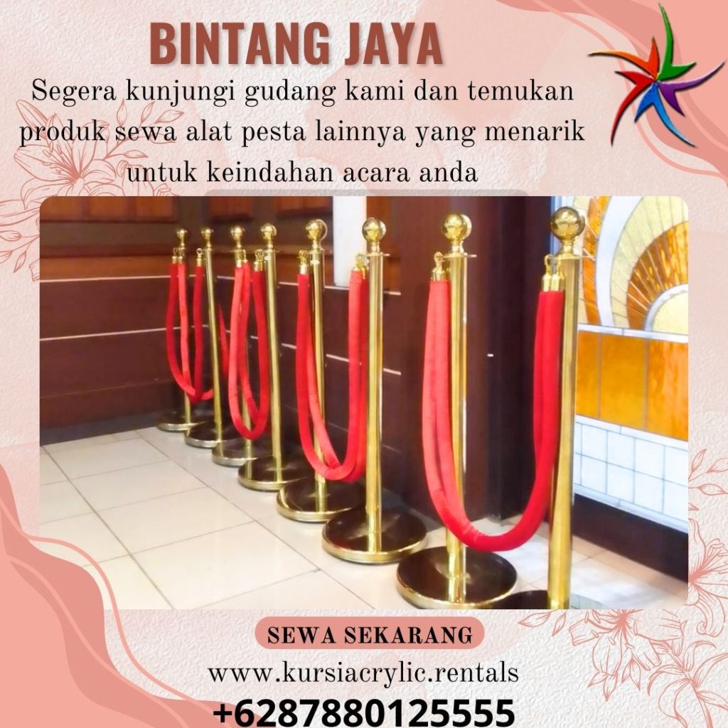 Sewa Qline Tiang Pembatas VIP Tali Bludru Merah Area Terdekat Jakarta