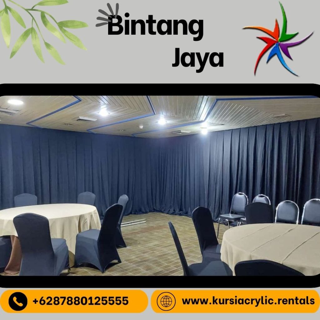 Sewa Tirai Lotto Hitam Tinggi 2,5 Meter Area Jakarta