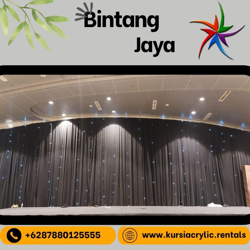 Sewa Tirai Lotto Hitam Tinggi 2,5 Meter Area Jakarta