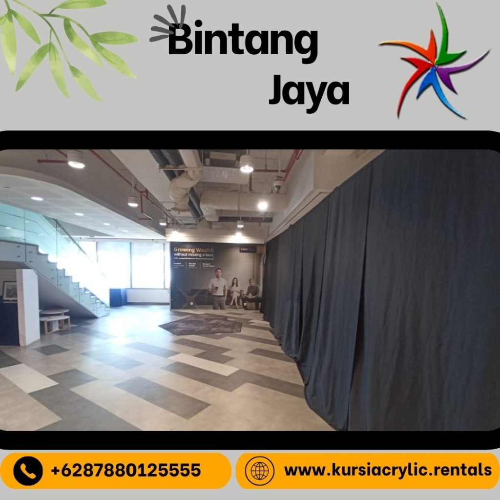 Sewa Tirai Lotto Hitam Tinggi 2,5 Meter Area Jakarta