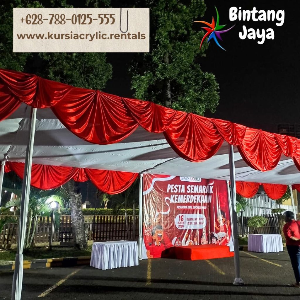 Jasa Sewa Kain Filamin Tirai Merah Putih Area Bandung