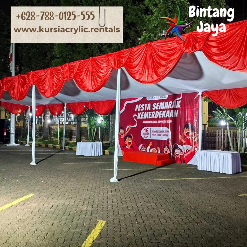 Jasa Sewa Kain Filamin Tirai Merah Putih Area Bandung
