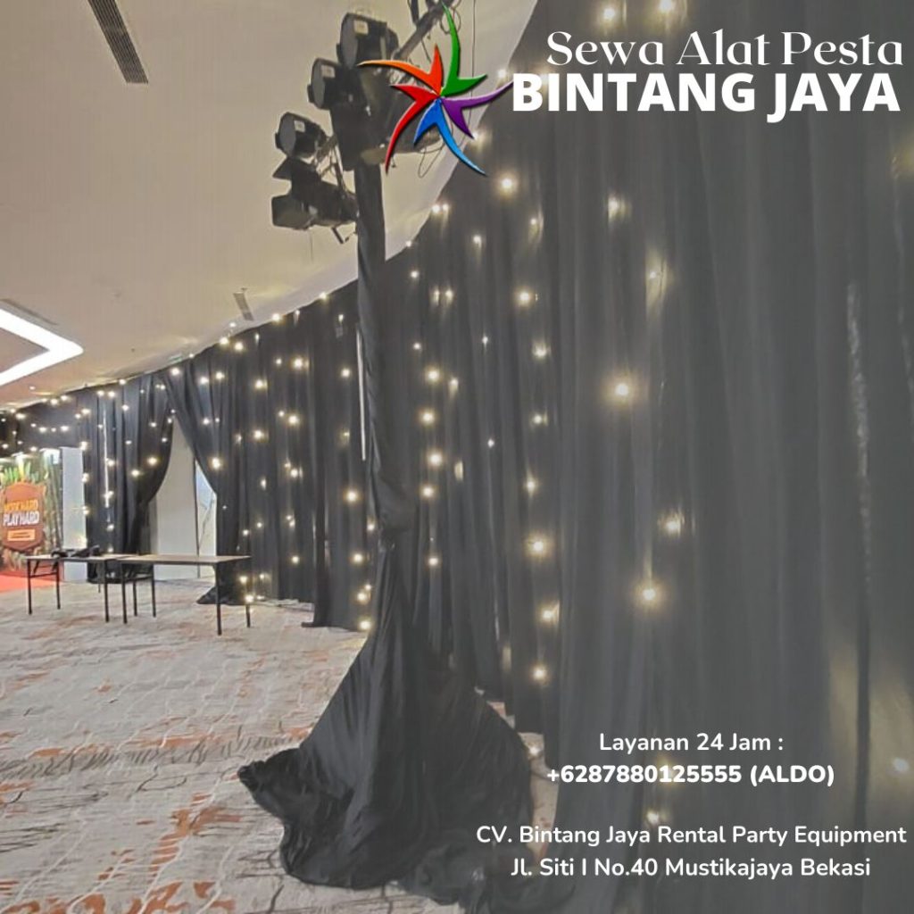 Sewa Black Curtain Bahan Lotto Hitam Kedap Cahaya Area Jakarta