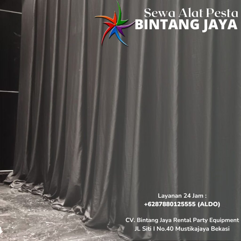 Sewa Black Curtain Bahan Lotto Hitam Kedap Cahaya Area Jakarta