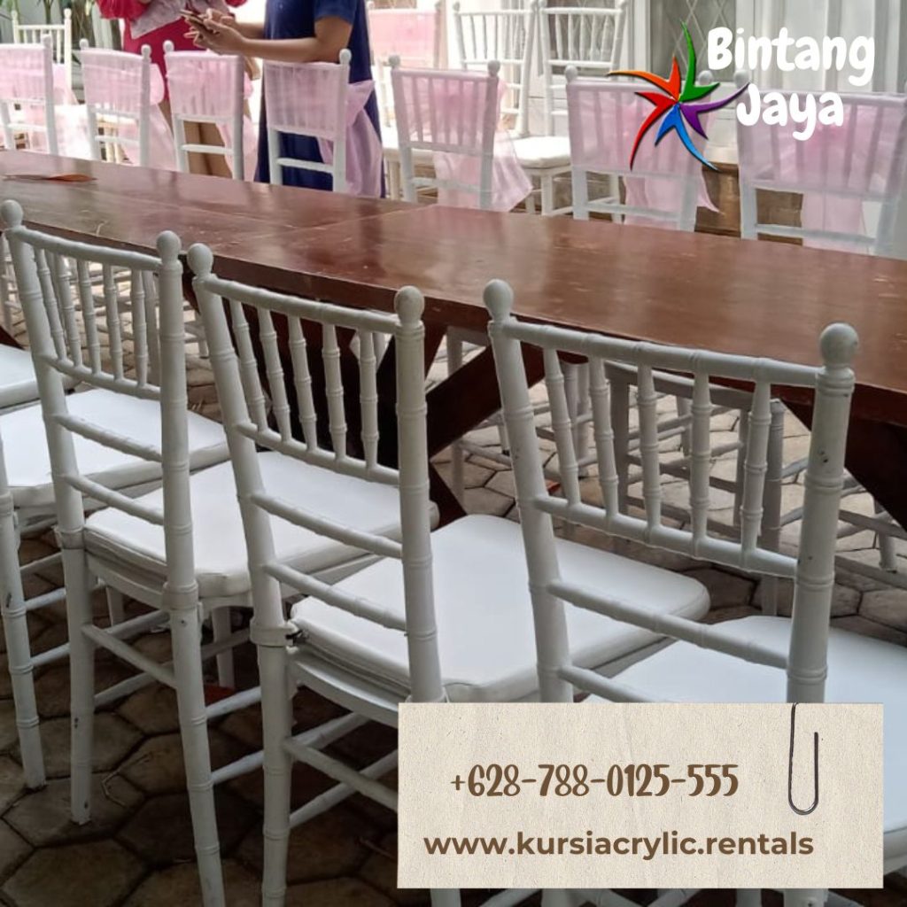 Sewa Kursi Tiffany Putih Kayu Jati Area Terdekat Jakarta