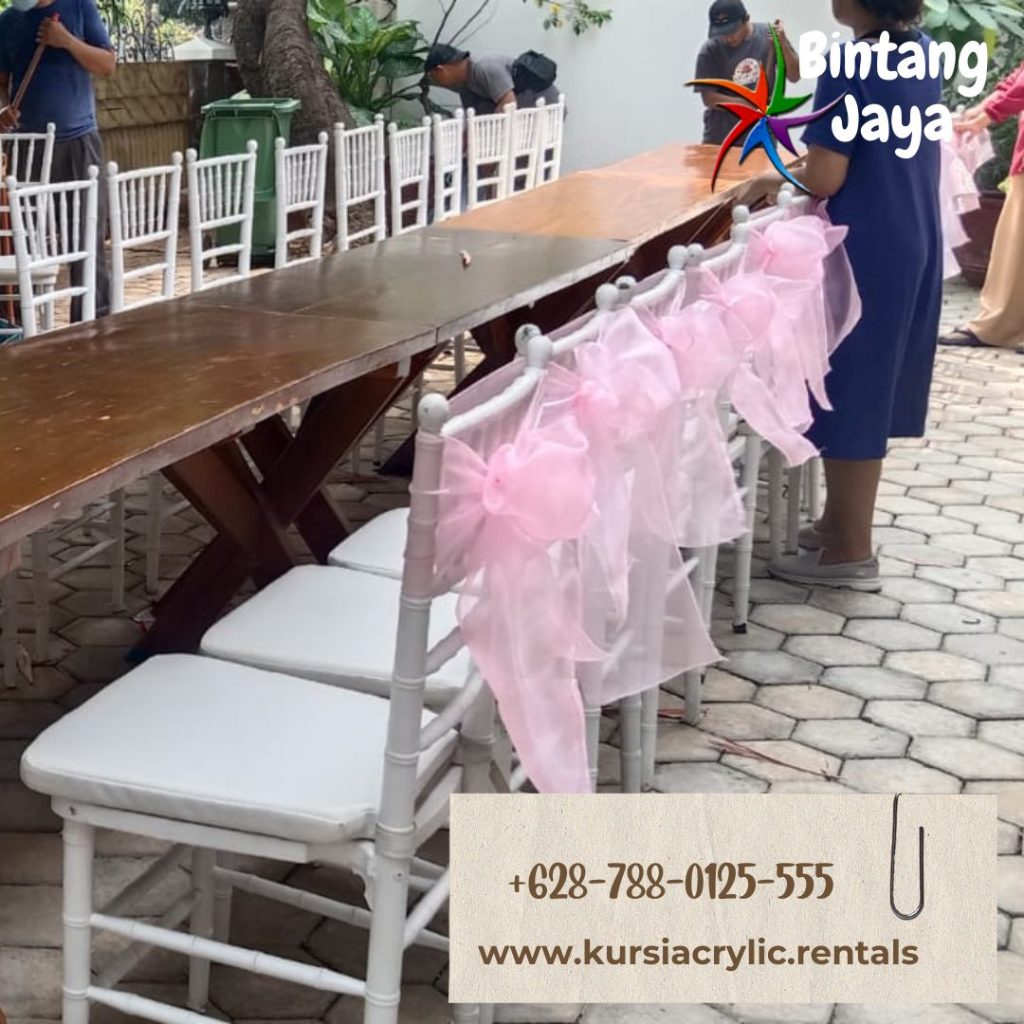 Sewa Kursi Tiffany Putih Kayu Jati Area Terdekat Jakarta
