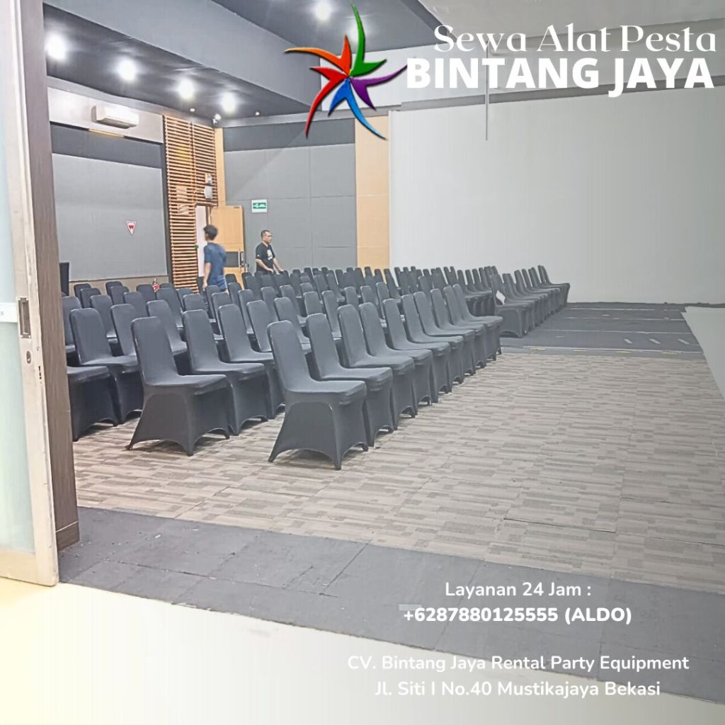Sewa Kursi Stainless Standar Event Busa Tebal Cover Hitam Area Jakarta