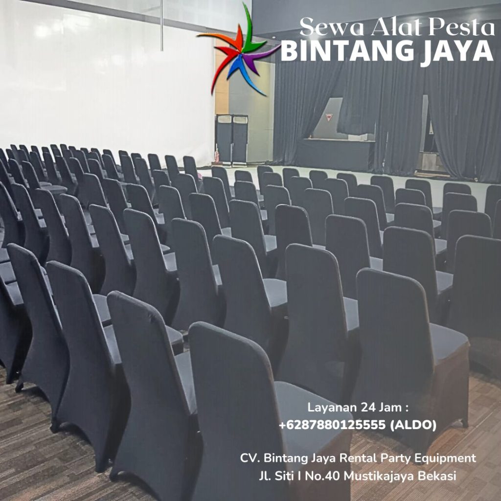 Sewa Kursi Stainless Standar Event Busa Tebal Cover Hitam Area Jakarta