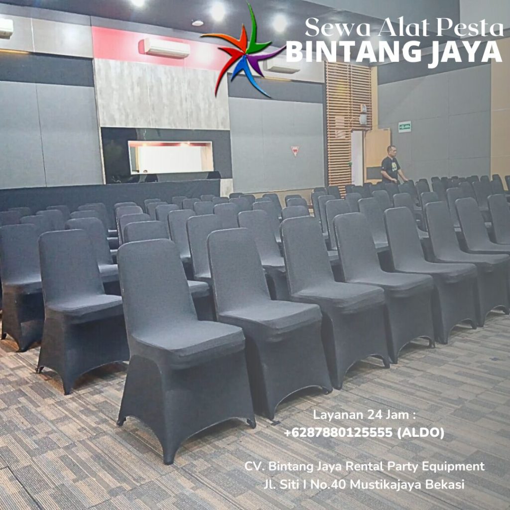 Sewa Kursi Stainless Standar Event Busa Tebal Cover Hitam Area Jakarta