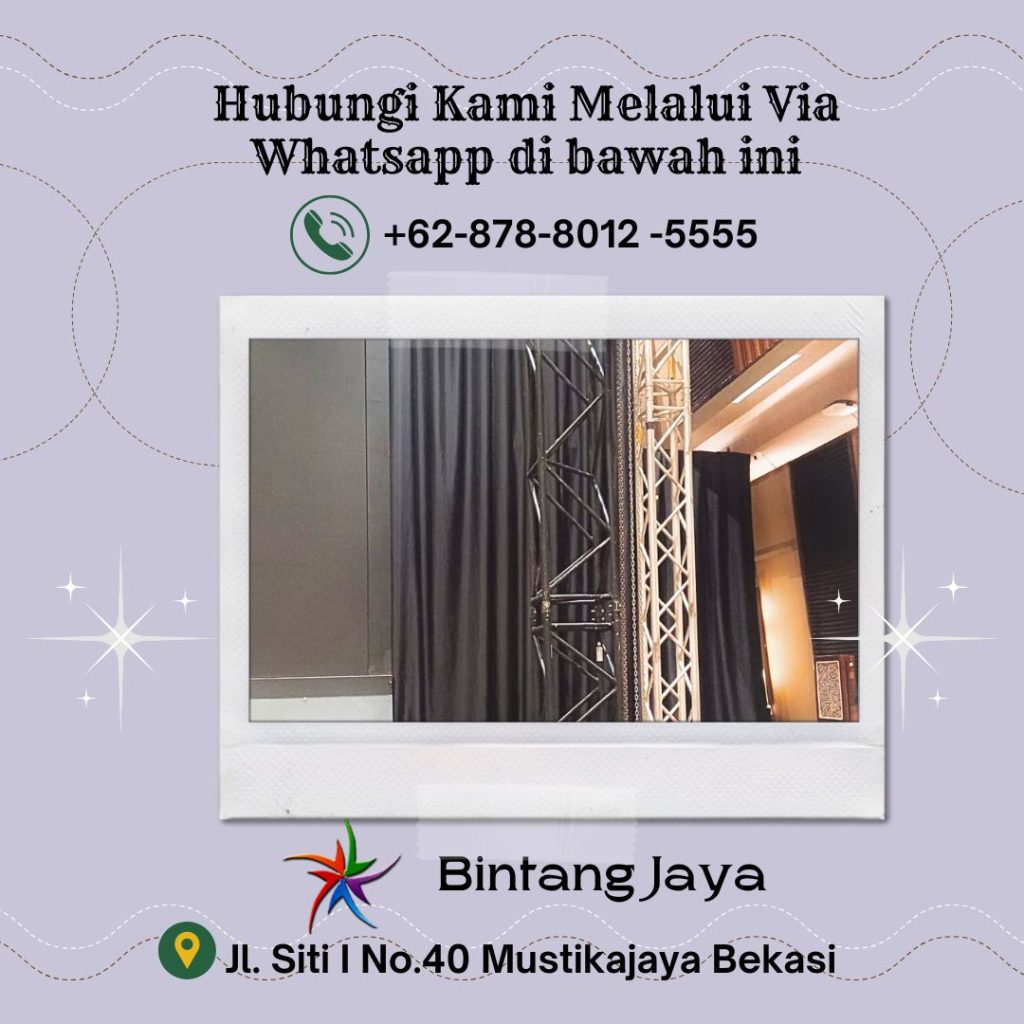 Sewa Tirai Hitam Panggung Rigging Bahan Lotto Tebal Bandung