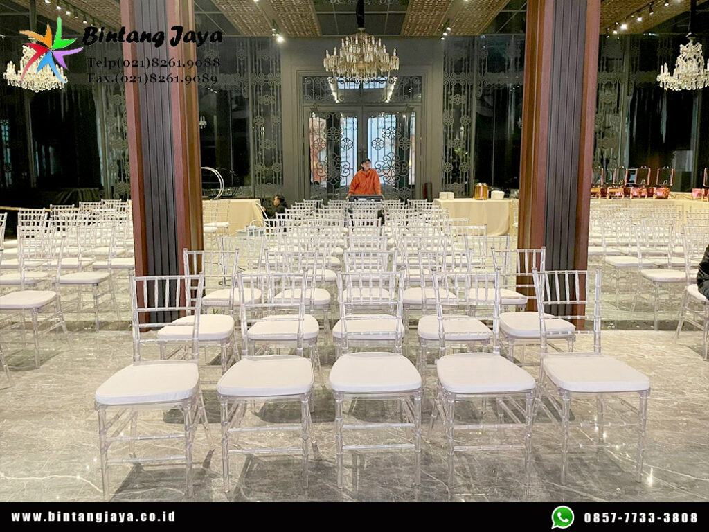 Sewa Panggung Melaminto dan Kursi Tiffany Acrylic Jakarta