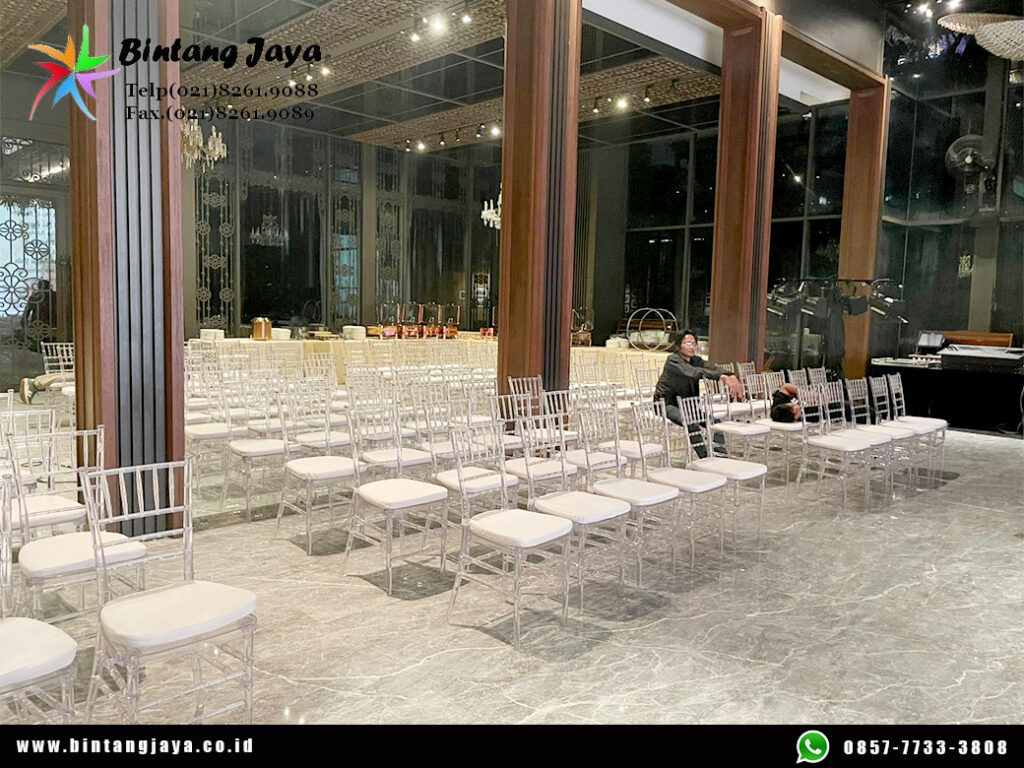 Sewa Panggung Melaminto dan Kursi Tiffany Acrylic Jakarta