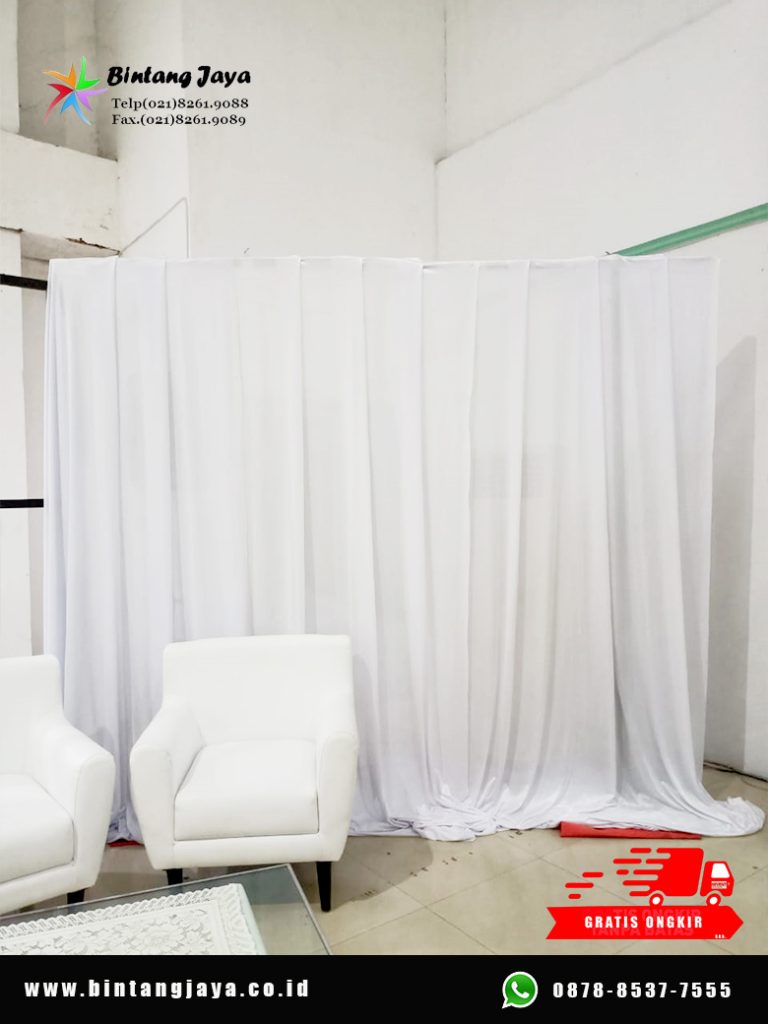 Sewa Tirai Putih Dinding Pembatas dan Penutup Area Event Jakarta